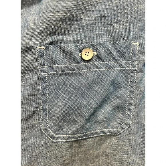 Nike 6.0 Women's Size‎ Large Blue Button Up Shirt Organic Cotton Linen Blend - Picture 4 of 8